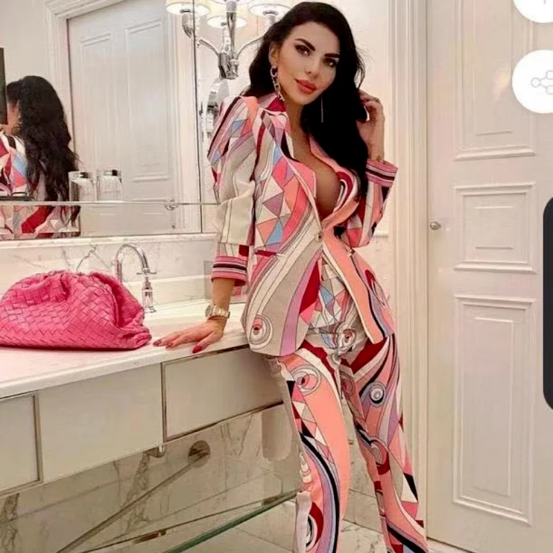 Блейзер Glamoda из двух предметов брюки женская одежда модная уличная платье с