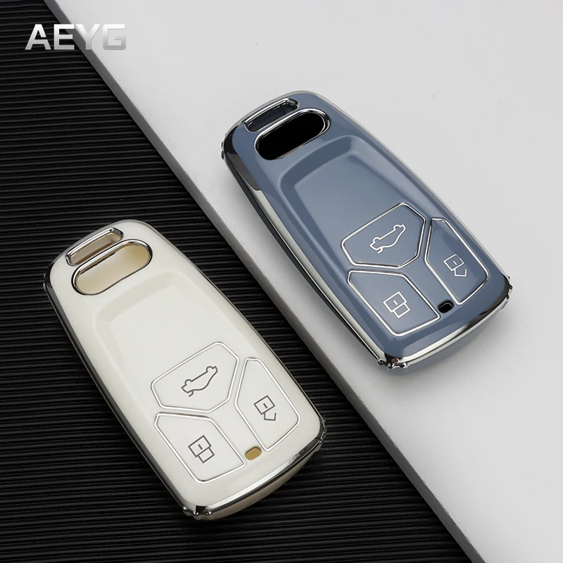 Fashion TPU Car Key Case Full Cover Fob For Audi A6 A5 Q7 S4 S5 S7 A4 B9 A4L 4m 8W Q5 TT TTS RS 8S Coupe Car Styling Accessories