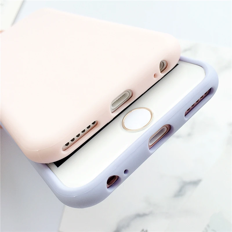 Карамельные макароны цвет ТПУ силиконовый матовый чехол для iPhone 6 6S 5 5S SE 8 Plus X 10 7