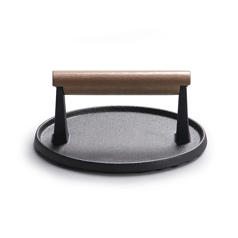 Инструмент для барбекю чугунная деревянная ручка тарелка стейка пресс мяса