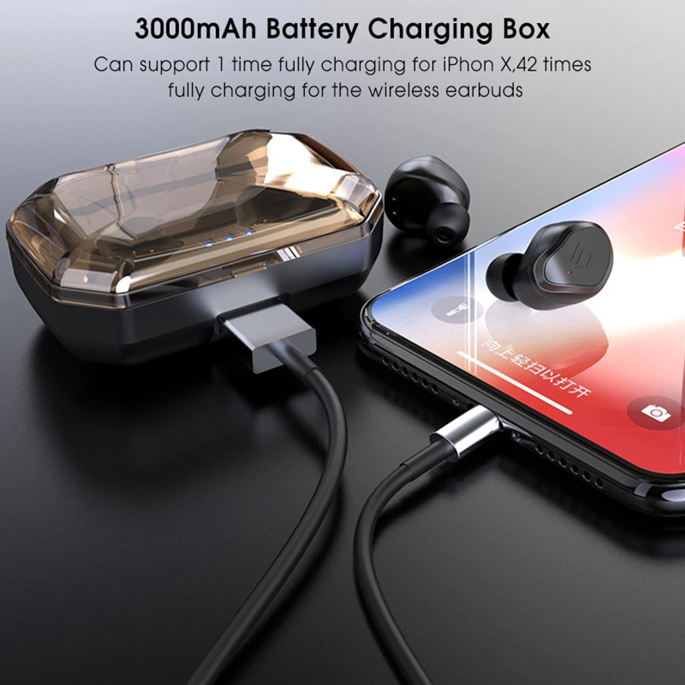 TWS S8 plus V5.0 беспроводные Bluetooth наушники с сенсорным управлением IPX6