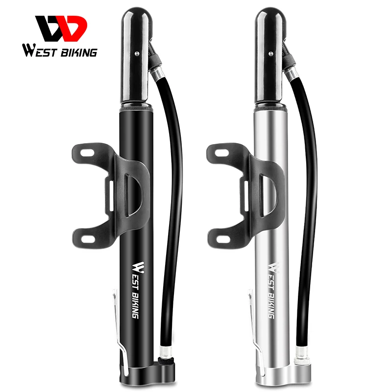 

WEST BIKING 120 PSI MTB Road Bicycle Pump Long Hose Cycling Air Inflator Schrader Presta Valve MTB Road Bike Tire Alloy Pump