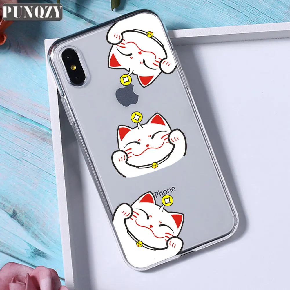 TPU A218 Новогодний чехол для телефона Lucky Cat для iPhone xr 5S 6S 7 8 Plus x xs max силиконовый чехол из ТПУ для huawei P30 P10 P20 lite mate 20 lite - Цвет: TPU A218