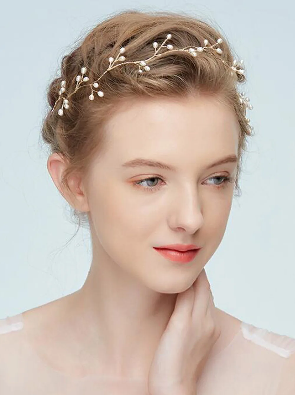 Повязка для волос с жемчугом невесты|Свадебные головные украшения| |