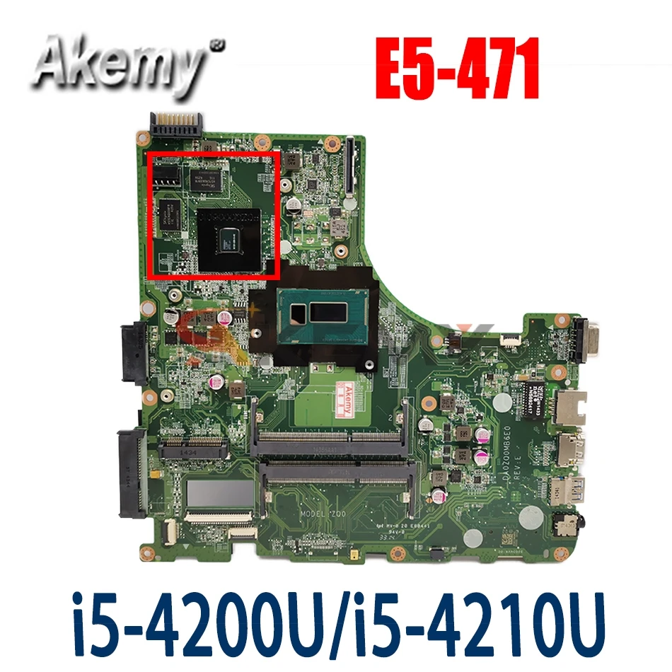 DA0ZQ0MB6E0 для Acer aspire E5-471 E5-471G V3-472P Материнская плата ноутбука Оригинал материнская с