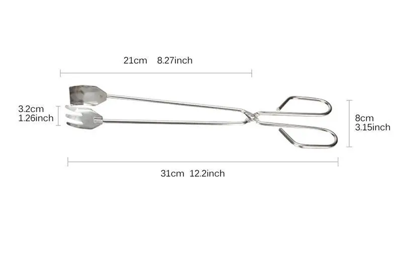 

Convenient BBQ Tools Stainless Steel Scissors Type Grilled Food Clip Barbecue Accessories Portable Tongs Outdoor Gadget