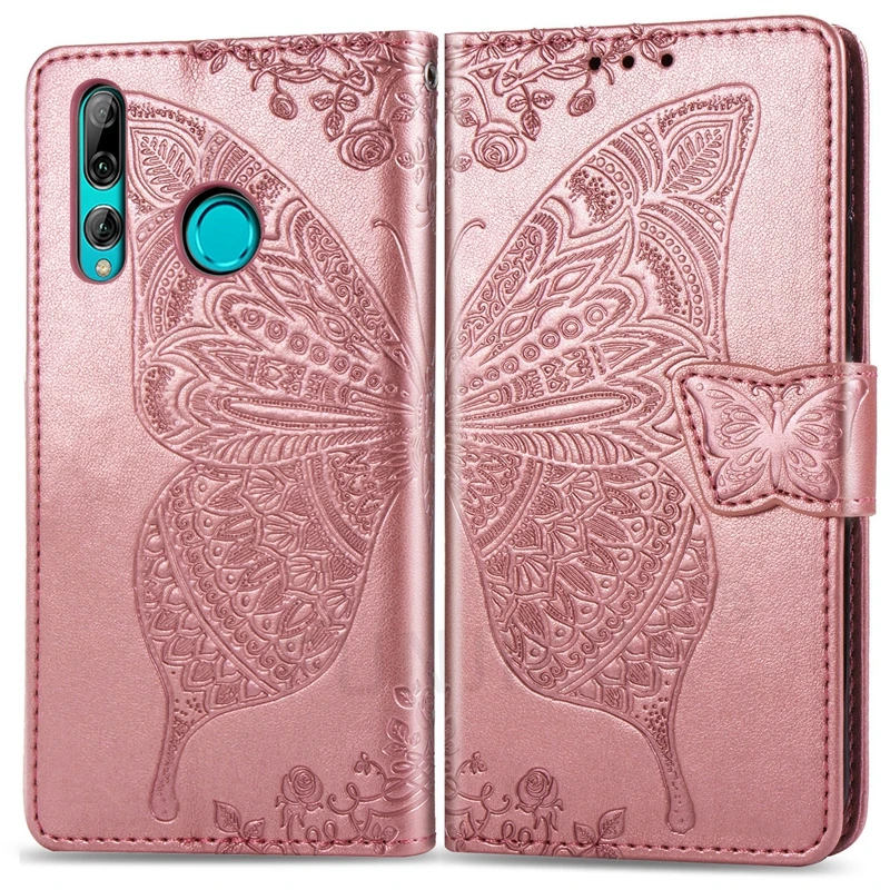 3D Чехол-портмоне с тиснением в виде бабочки кожаный флип чехол для huawei P Smart плюс Honor 10i 10 Lite бумажник чехол POT-LX1 FIG-LX1 HRY-LX1T LX1