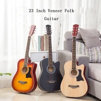 38 inch spruce wood beginner panel spruce wood veneer back and side panels acoustic guitar single full single Guitar