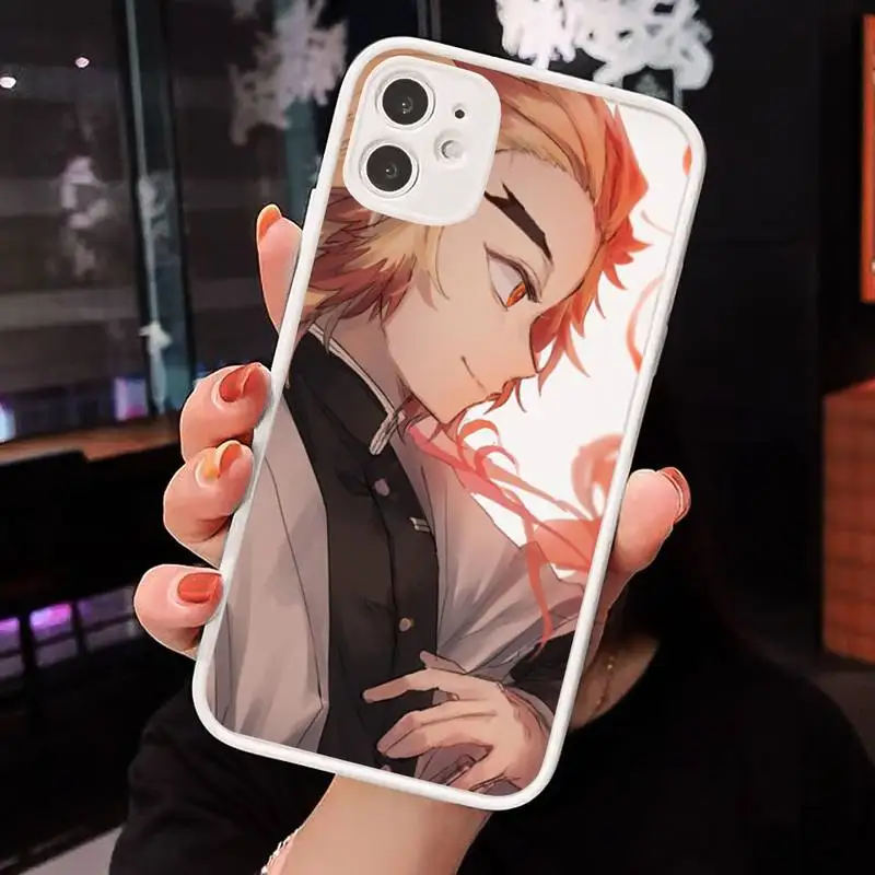 

Kyojuro Rengoku anime Phone Case Matte Transparent for iPhone 7 8 11 12 s mini pro X XS XR MAX Plus cover funda