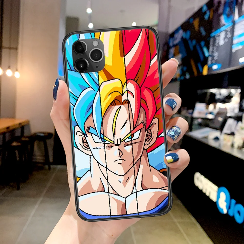 

Japanese Cartoon Funny Goku Phone Case For Iphone 4 4s 5 5S SE 5C 6 6S 7 8 Plus X XS XR 11 12 Mini Pro Max 2020 black Waterproof