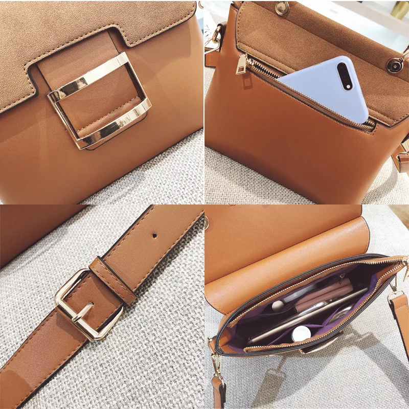 

Vintage Scrub Pu Leather Women's Handbags Buckle Design Women Shoulder Bag Large Capacity Crossbody Bags for women Shopper bag