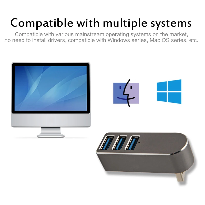 

USB 3.0 HUB Adapter Extender Mini Splitter Box 4 Port Rotating High Speed Box for PC Computer Laptop U Disk Reader Hub Expander
