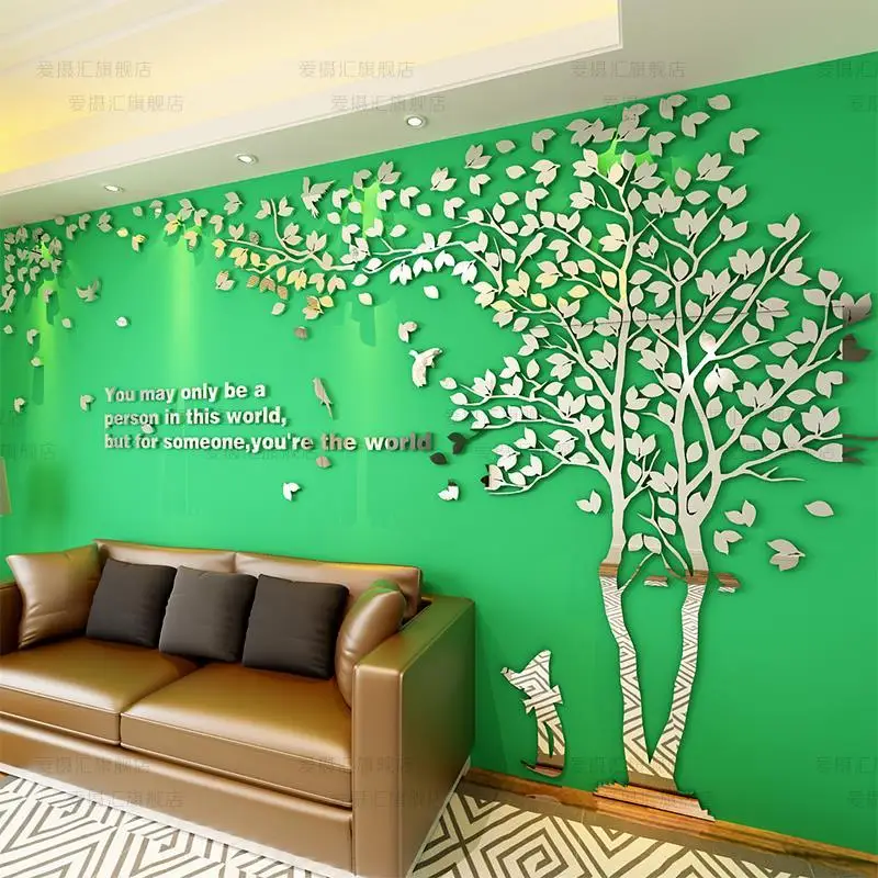 

Tree Pattern Wall Sticker Sofa Background Mural Acrylic Wall Decals Large Wallpapers For Living Room Modern Wall Decorations