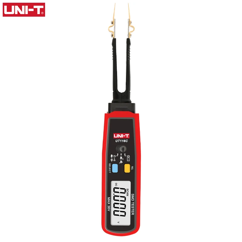 

UNI-T UT116C SMD Tester 36V Voltage Battery Measurement Rotable Tweezer LED Diode Multimeter Resistor Capacitor Tester UT116A