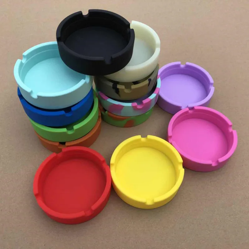 Силиконовый мягкий круглый пепельница Портативный анти-обжигающий держатель