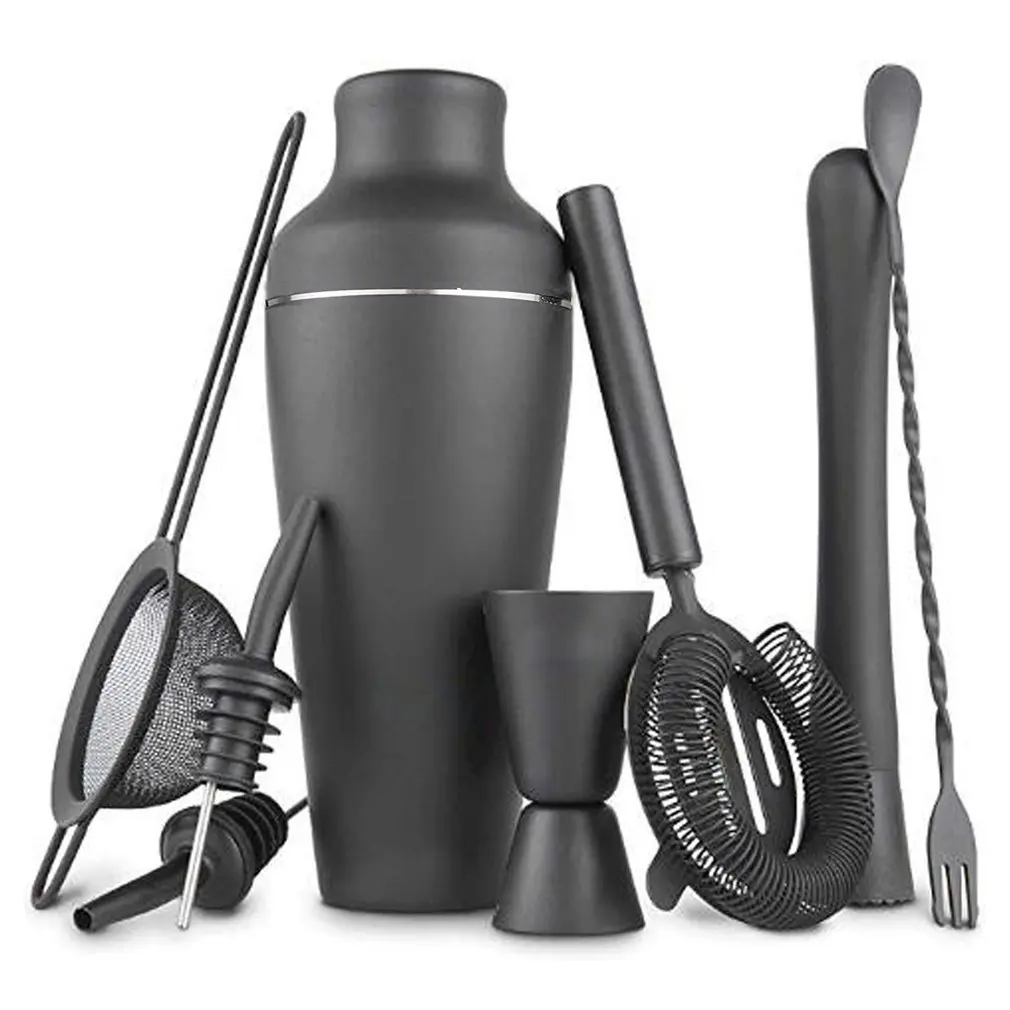 

8 Pack Cocktail Shaker Set For Mixing Alcoholic Drinks Bartender Set With Shaker Jigger Muddler Pourers Bar Spoon Strainer