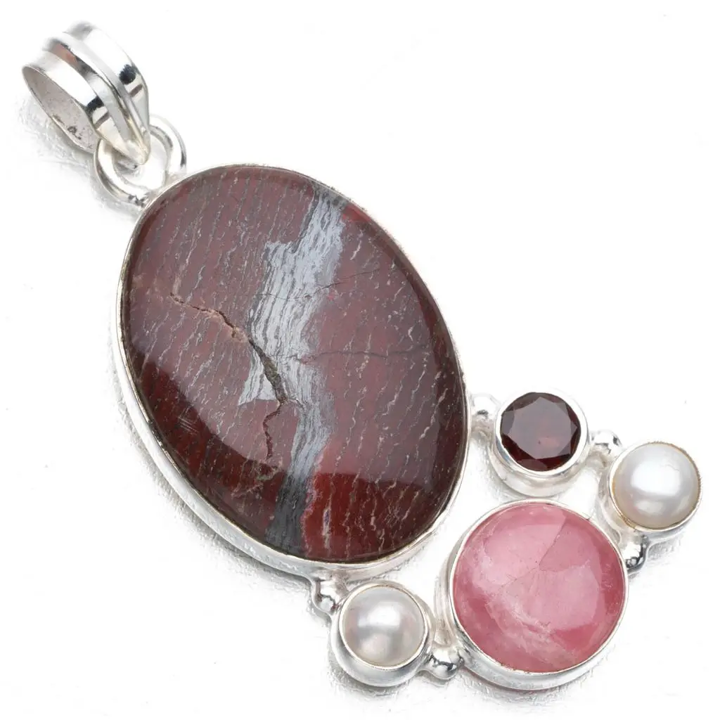 Натуральная красная Радужная яшма гранат речная жемчужина Родохрозит в стиле