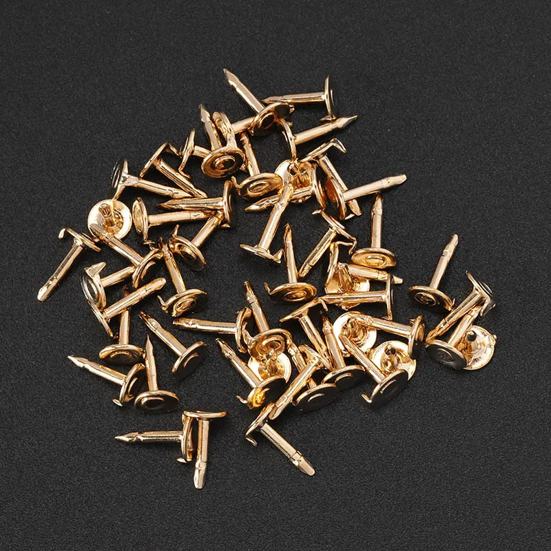 KC Gold Pins 50Sets/lot Gold Rhodium Copper Nail Tie Tack Lapel Pin Back Clutch Scatter Butterfly Clasp Squeeze Badge Holder DIY Jewelry - Цвет: KC Gold Pins