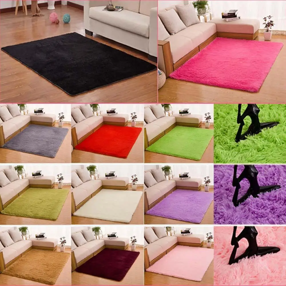 Противоскользящий мягкий ковер для гостиной/спальни 80 см * 120 современный белый