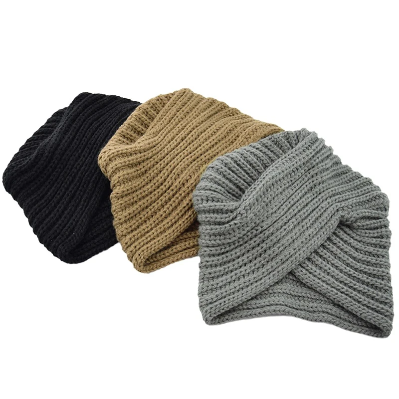 

New Knitted Autumn Winter Hats for Women Felt Hat Ladies Turban Headwrap Caps for Women Twist Head Wrap Winter Hat Girls Beanie