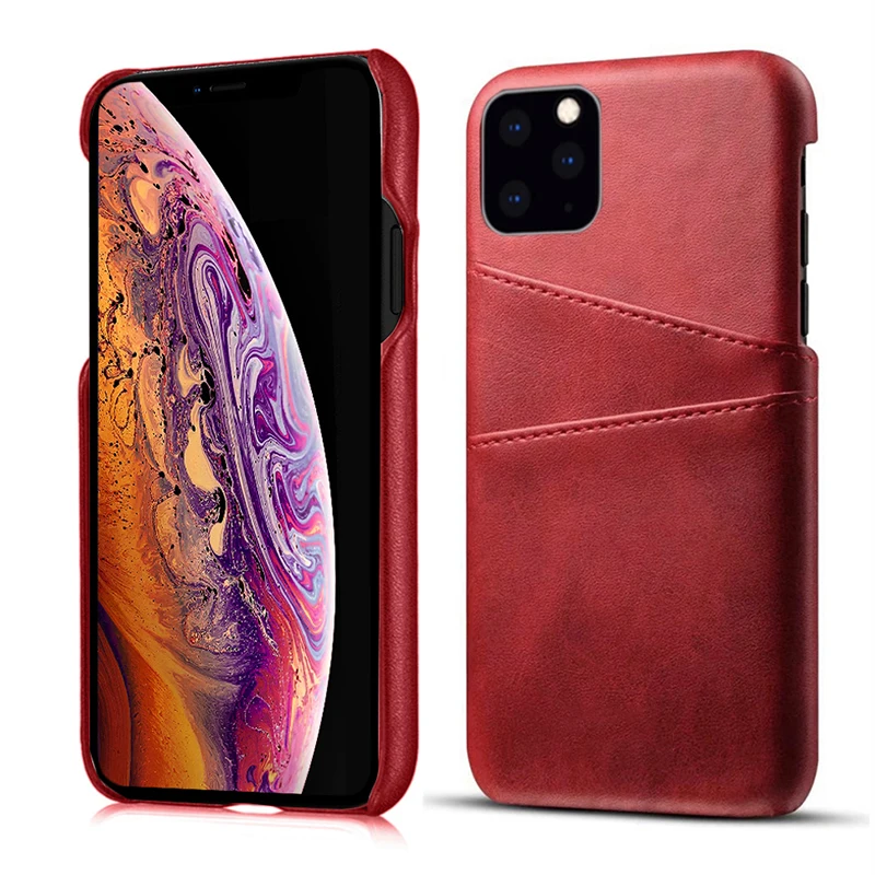 Кожаный чехол для iPhone 11 pro max роскошная задняя крышка держатель карт кошелек