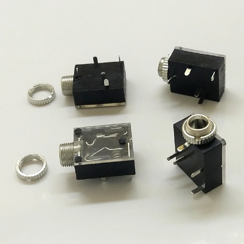 100 шт. 3 5 мм 1/8 дюйма штырьков стерео разъем для наушников PJ324M|jack audio connector|jack connectorjack