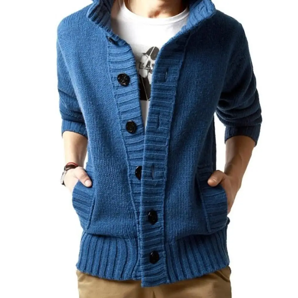 Мужские свитера однотонные Осенние повседневные Новые MOOWNUC 2019 кардиган в