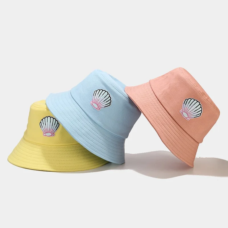 

New Foldable Fisherman Hat Summer Women's Bucket Hat Shell Labeling Basin Bob Hat Outdoor Sun Protection Hat Unisex Panama Hat