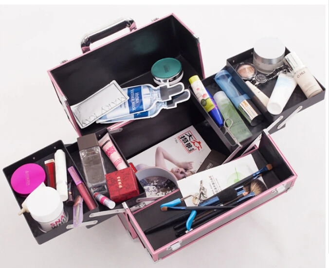 Large Capacity Storage Box Multi Colours Makeup Organizer Pink Jewelry Make Up Cosmetic Girl's Gift | Дом и сад