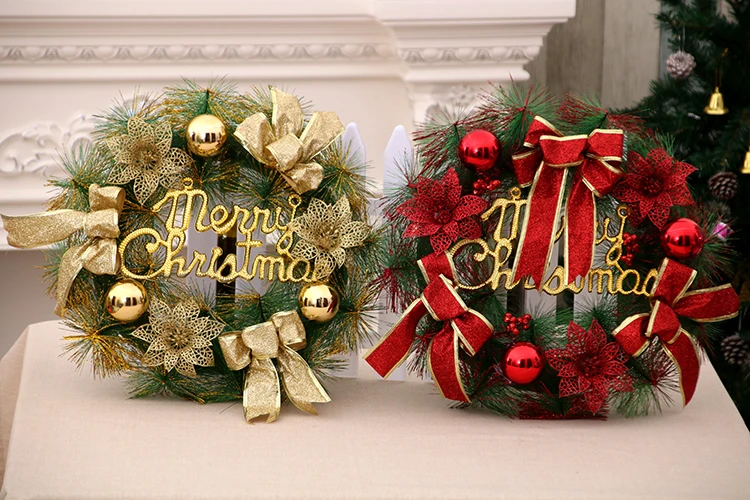 Christmas Wreath Handmade Rattan Pendant Garland Shopping Mall Tree Door Decoration Advent guirnalda navidad FB | Дом и сад