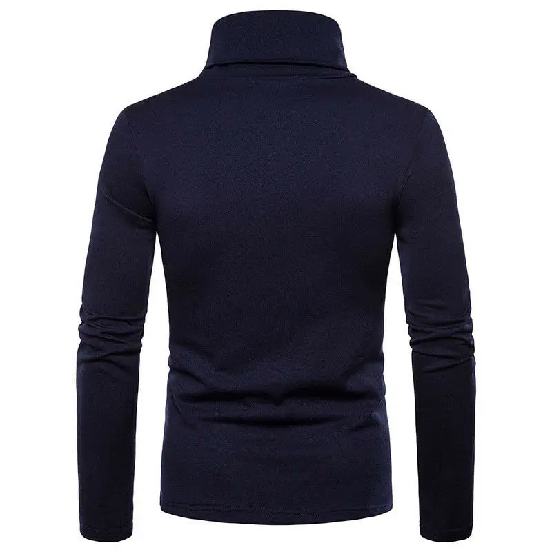 

Men's Sweaters Winter Autumn Turtleneck Long Sleeve Plain Stretch Kintted Pullovers Basic Tops Slim Fit Fashion Mens Sweater