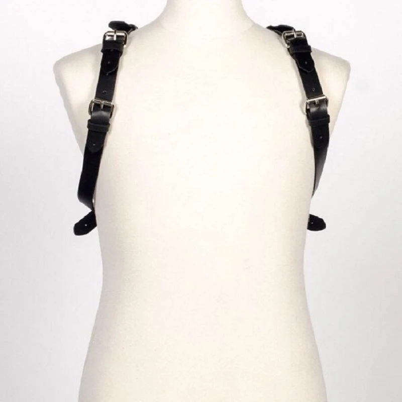 Фетиш Для мужчин гей ремня через одно плечо Регулируемый кожаный Топы нагрудного