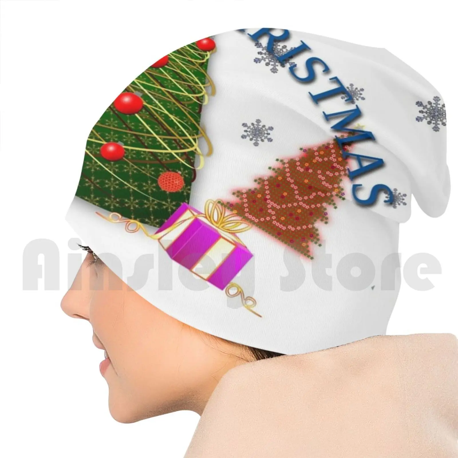 Рождественская Шапка бини 2015 с принтом сделай сам подушка Johndsmith Санта елка