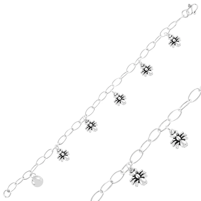 

Серебряный подвесной браслет Silverlina из стерлингового серебра с пауком и циллом Чили