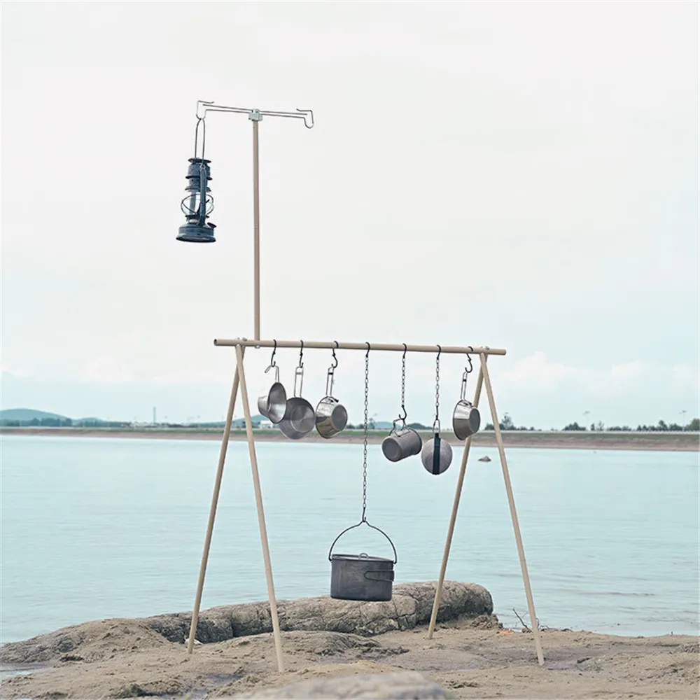 

Camping Folding Rack Shelf Multifunctional Aluminum Alloy Triangle Ultralight Outdoor Picnic Tableware Lamp Hanging Holder Rack