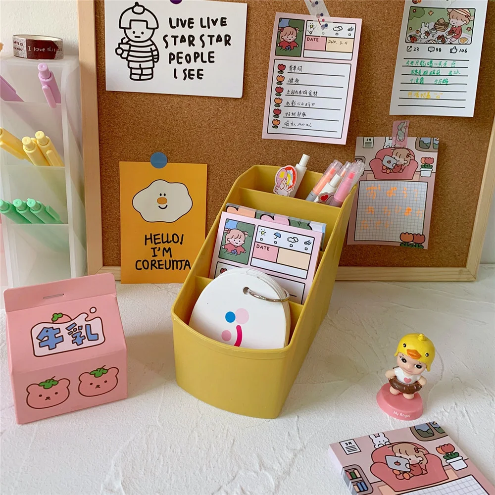 

Large Capacity Korean Stationery Holder Candy Color Desk Organizer For Cosmetics Kawaii Pencil Cases Stand For Pens