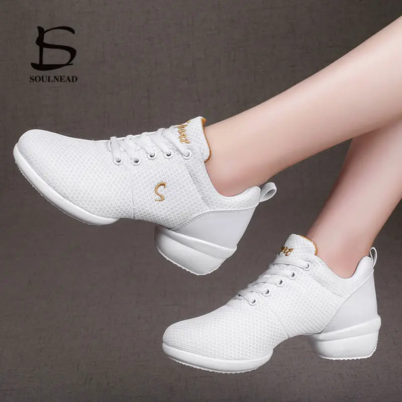 Лидер продаж женские кроссовки для джазовых современных танцев дышащая сетчатая