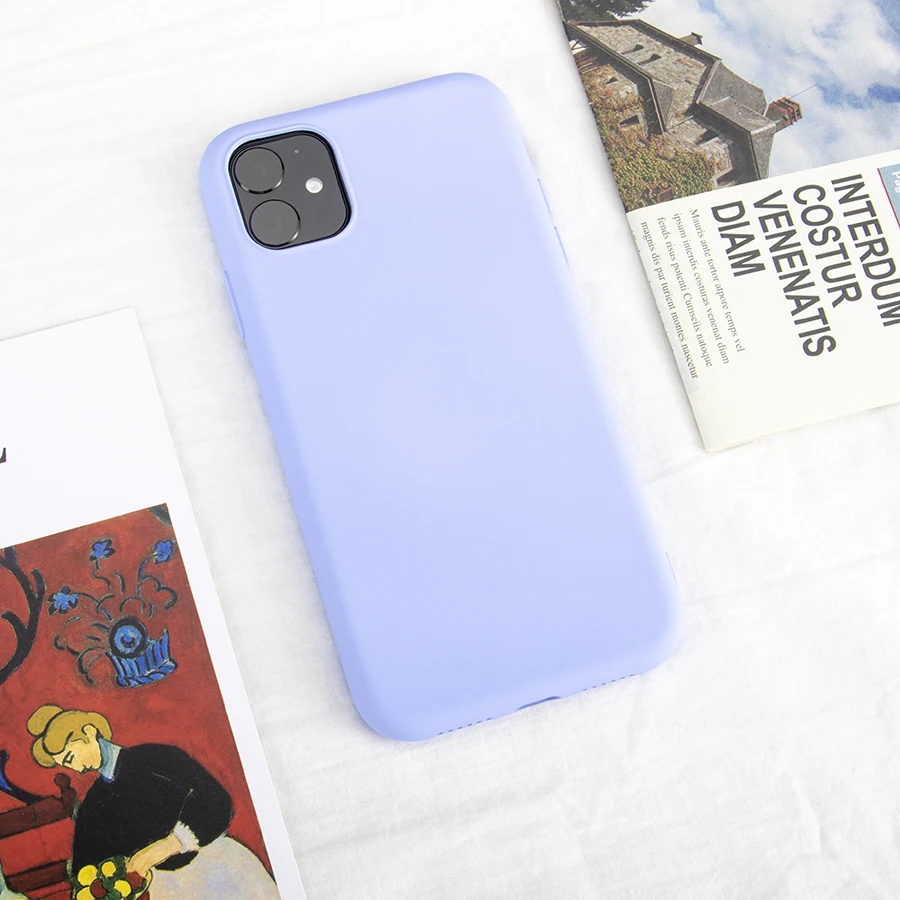 QMXD, жидкий силиконовый чехол для iPhone 11 Pro Max XS XR X 6 7 8, мягкий чехол для iPhone X, мягкая задняя крышка для сотового телефона - Цвет: Purple