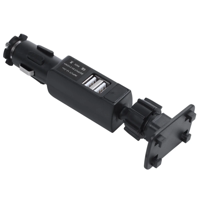 Двойной USB 2 порта автомобильного прикуривателя зарядное устройство держатель