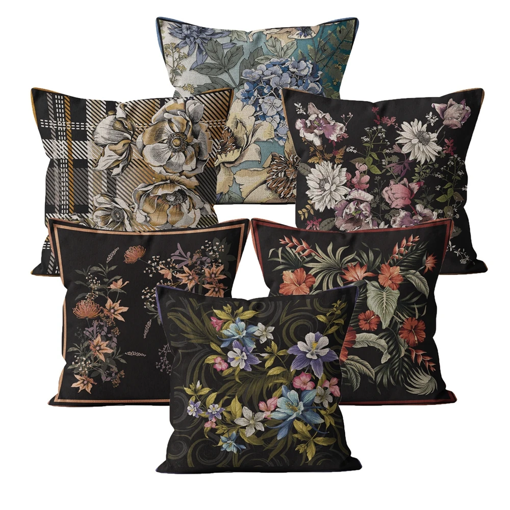 

Ретро цветочный чехол для подушки готический плед домашний декор 40*40 45x45 декоративный чехол для подушки для дивана подушки чехол украшение