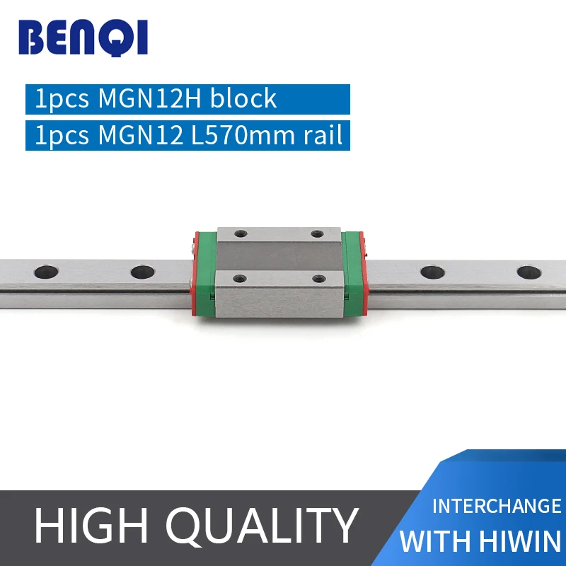 

3d printer linear guide 1pc MGN12H block + 1pc linear rail MGN12-570mm linear rail guide for 3d printer