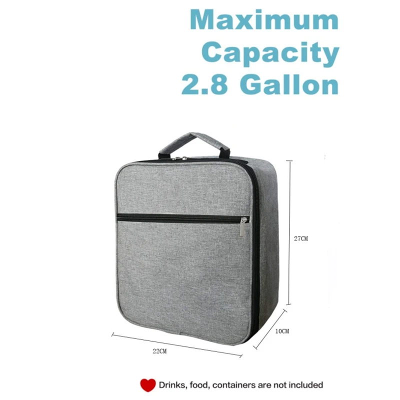 

Lunch Box with Padded Liner, Spacious Insulated Lunch Bag Durable Thermal Lunch Cooler Pack with Strap for Boys Men Women Girls