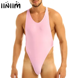 Мужской Нижнее белье Sissy купальник без рукавов с перекрестными бретелями и открытой спиной, боди с высоким вырезом, трико, боди-стринги, комбинезон, одежда для сна