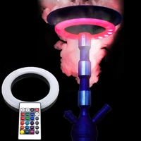 colorful led hookah lights gift for men show shisha ring lamp magnet adsorption with remote control for smoking pipe downstem