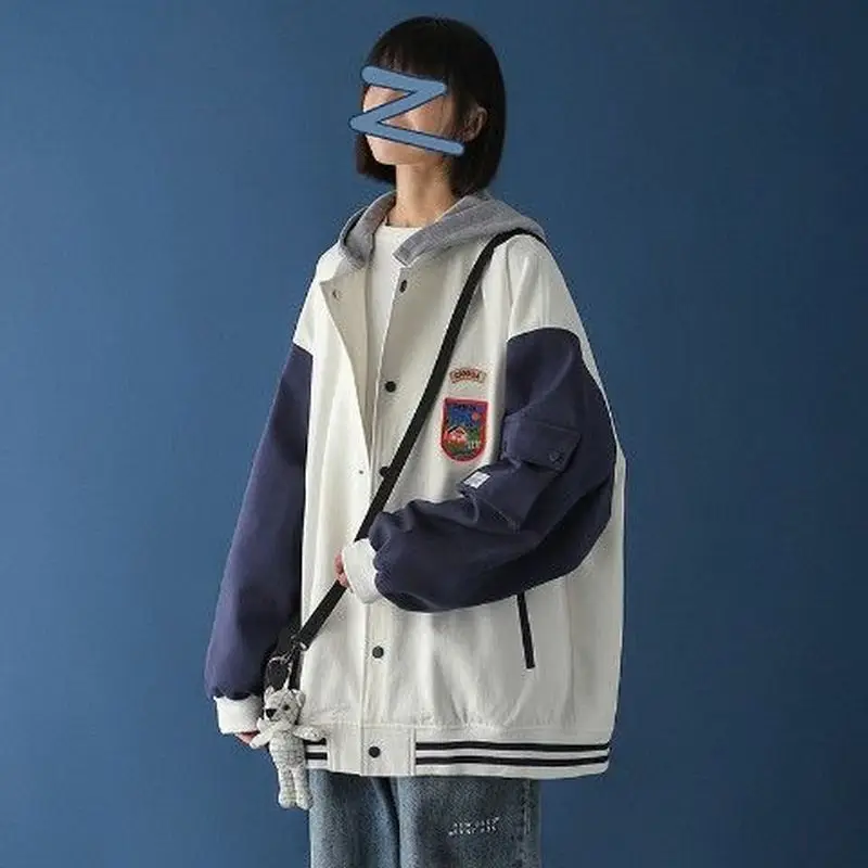 

Varsity Jackt For Female Cool Hip Hop Spring Autumn Baseball Uniform Trend Retro Hong Kong Style BF Loose Korean Style 2022 New