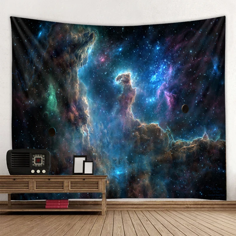 

Universe Space Nebula Big Art Tapestry Printed Wall Covering Psychedelic Wall Hanging Beach Towel Mandala Thin Blanket Yoga