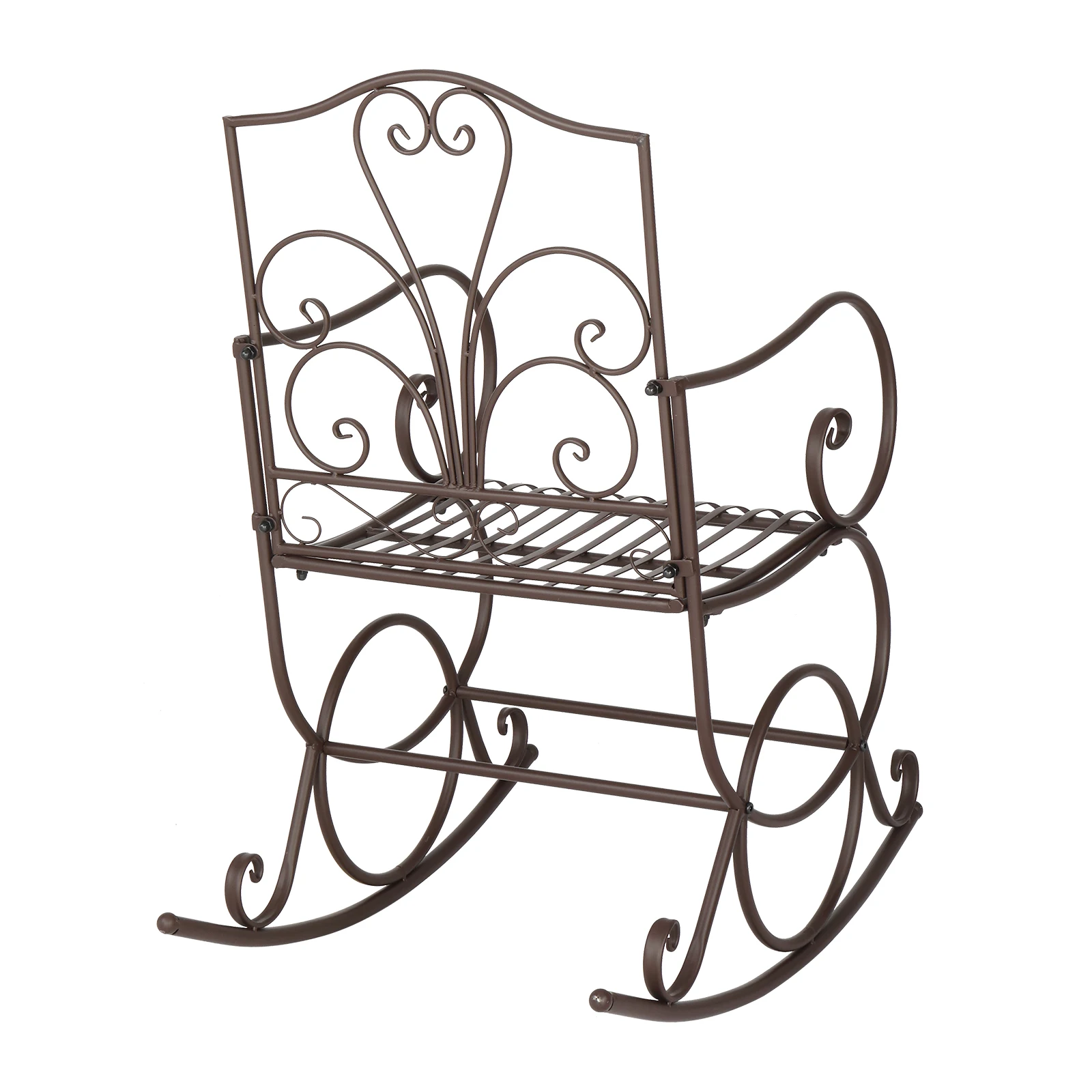 

Artisasset коричневая краска элегантная форма в виде цветка открытый парк отдыха Железный кресло-качалка большой