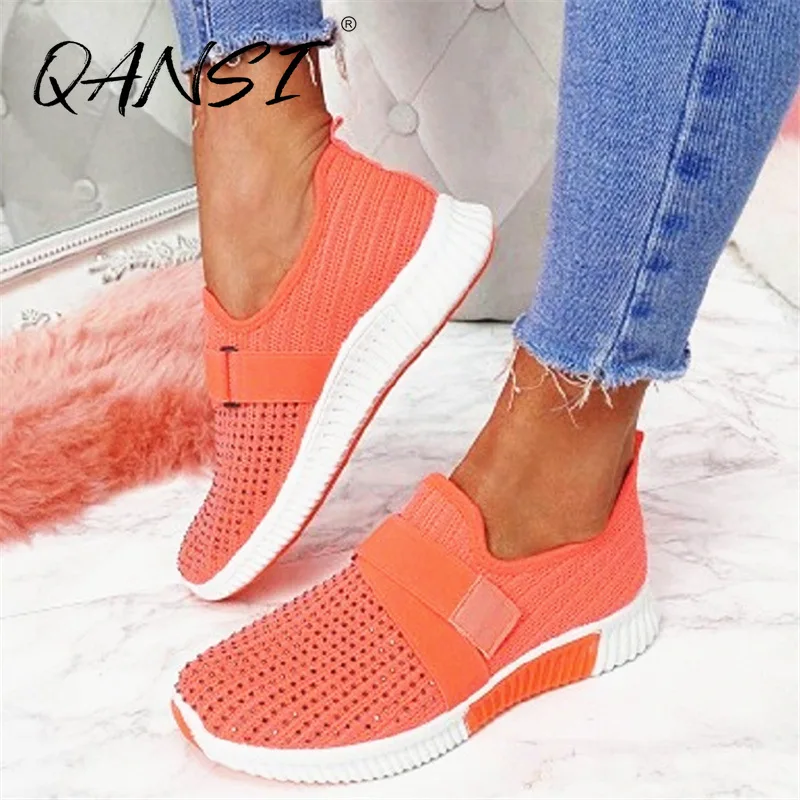 

Повседневная обувь на плоской подошве без застежки для женщин; Туфли с подошвой из вулканизированной резины из дышащего сетчатого материал...