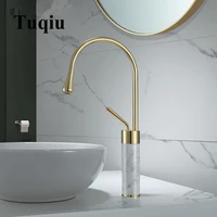 bathroom faucet brushed gold basin faucet brass and marble sink mixer tap hot cold sink faucet bathroom lavotory faucet