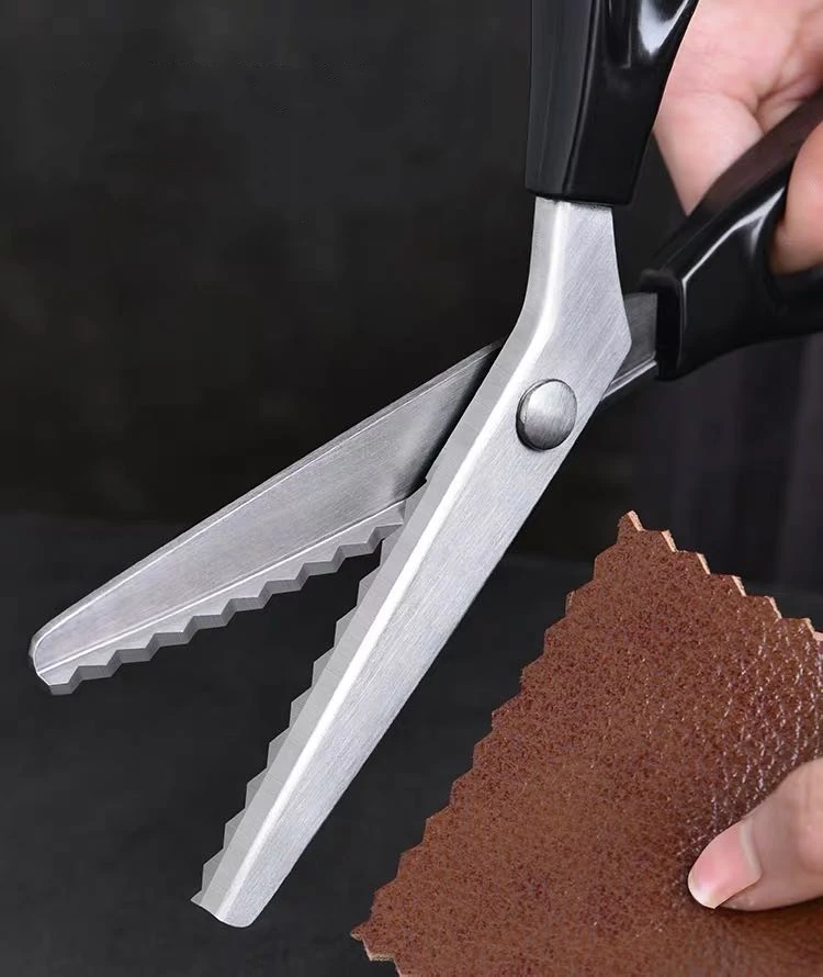 Профессиональный зигзагообразная форма Нержавеющая сталь портновские ножницы